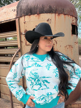 Load image into Gallery viewer, Turquoise Desert Sweater
