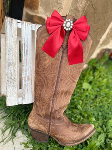 Red Western Hair Bow