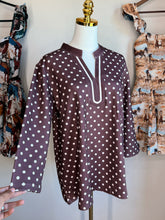 Load image into Gallery viewer, Poppy Brown Polkadot Top
