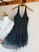 Load image into Gallery viewer, Black Halter Dot Dress
