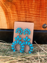 Load image into Gallery viewer, Turquoise Squash Blossom Earrings
