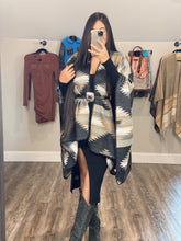 Load image into Gallery viewer, Black Aztec Poncho
