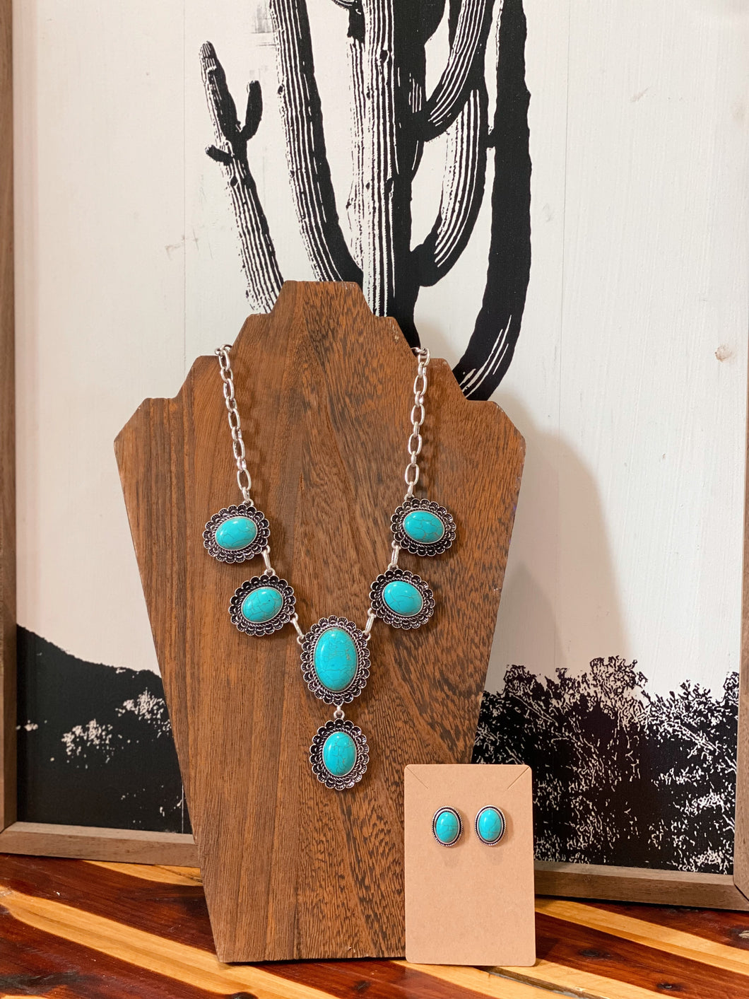 Turquoise Stone Necklace Ser