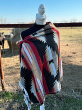 Load image into Gallery viewer, Red Aztec Scarve Shawl
