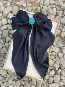 Turquoise Concho Western Hair Bow