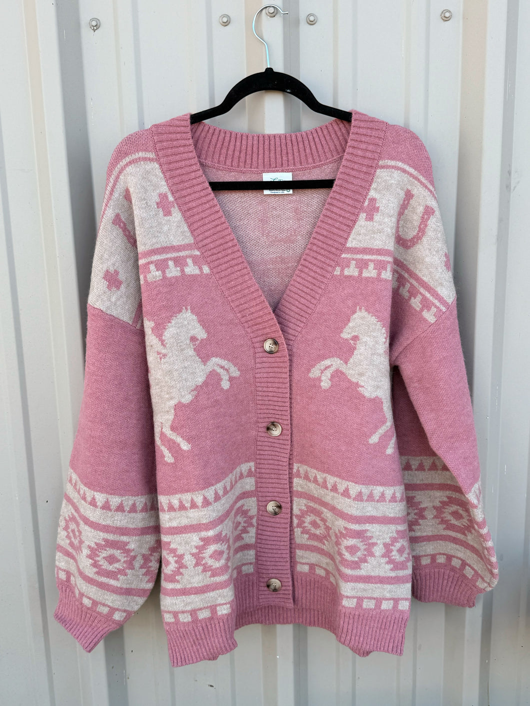 Harlow Horse Cardigan - Pink