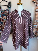 Load image into Gallery viewer, Poppy Brown Polkadot Top
