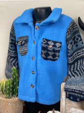 Load image into Gallery viewer, Blues Aztec Shacket
