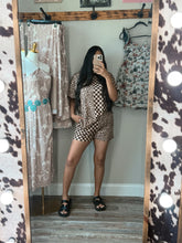 Load image into Gallery viewer, Leopard Checkered Short Set
