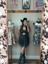 Load image into Gallery viewer, Black Halter Dot Dress

