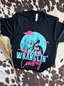 Wranglin cowboy Tee