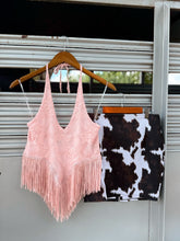 Load image into Gallery viewer, Fringe Halter Top  - Pink
