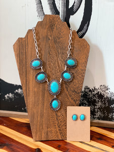 Turquoise Stone Necklace Ser