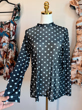 Load image into Gallery viewer, Black Polka dot Mesh Top
