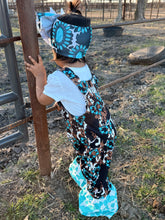 Load image into Gallery viewer, Turquoise Longhorn Overall
