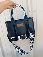 Load image into Gallery viewer, Wrangler Cowprint Mini Tote - Black
