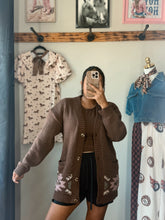 Load image into Gallery viewer, Pink Chocolate Horse Cardigan
