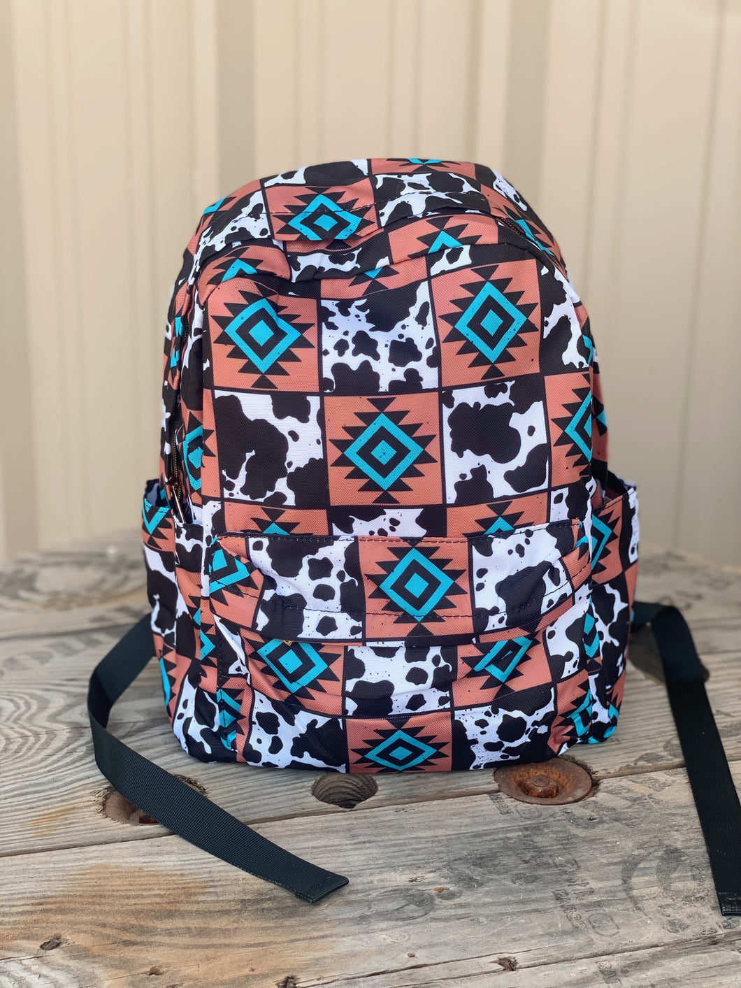 cow print backpack mini Aztec Cowprint Mini Backpack – Landez Boutique