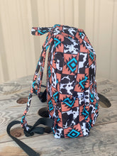Load image into Gallery viewer, Aztec Cowprint Mini Backpack
