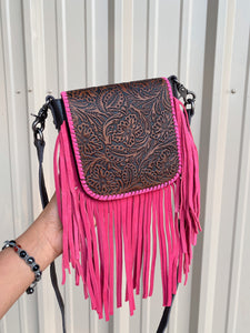 The Tooled Crossbody - Hot Pink