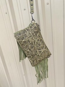 Sage Green Crossbody/Wristlet Bag