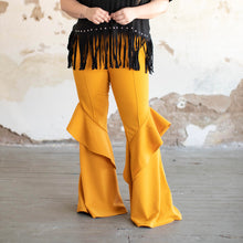 Load image into Gallery viewer, Mustard Ruffle Bell Pants
