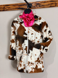 The Cozy Cowprint Jacket - Brown